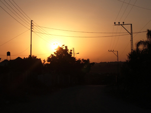 Soir � Qalqilia, Palestine